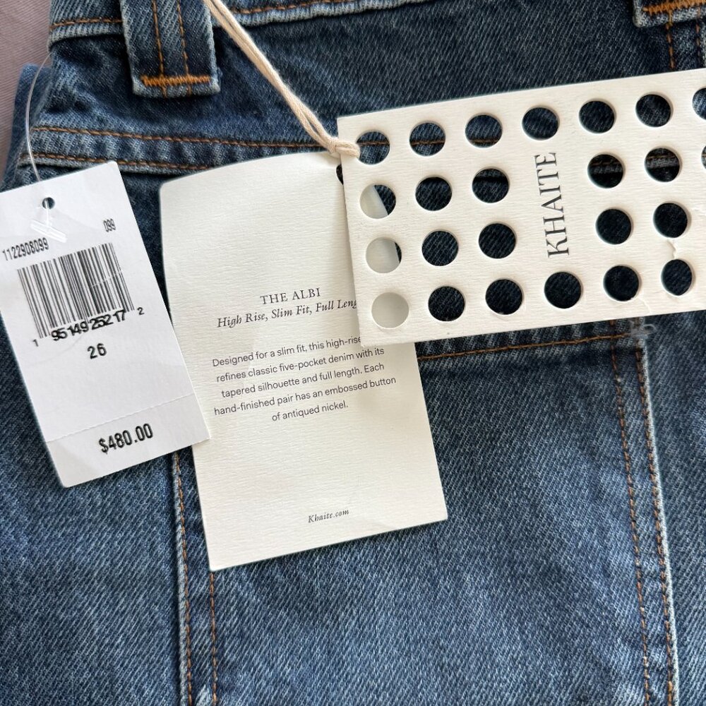 NWT Khaite Albi High-Waist Jeans, Size 26 - Picture 5 of 5